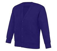 Generation-Plus+® Unisex Kids Back to School V-Neck Cardigans - Long Sleeve Button up Warm Sweaters for Winters - Children Knitted Tops (Purple, 2-3 Years)