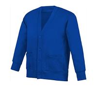 Generation-Plus+® Unisex Kids Back to School V-Neck Cardigans - Long Sleeve Button up Warm Sweaters for Winters - Children Knitted Tops (Red, 11-12 Years)