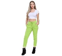 Generation-Plus+® Women's Plain Magic Trousers - Ladies Italian Yoga Pants Lagenlook Jogger Active Casual Stretchy Joggers Pant (Lime, 16-22)