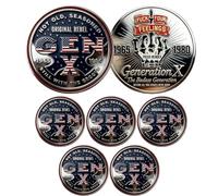 Generation X Commemorative Coin, Generation X: Fuck Your Feelings Commemorative Coin, Gen X Skull Coin - Proud Member Generation X Challenge Coin, Collectible Coins for Gen X Enthusiasts (5Pcs 04#)