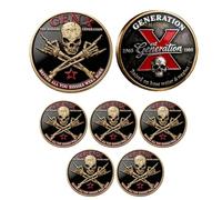Generation X Commemorative Coin, Generation X: Fuck Your Feelings Commemorative Coin, Gen X Skull Coin - Proud Member Generation X Challenge Coin, Collectible Coins for Gen X Enthusiasts (5Pcs 01#)