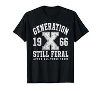Generation X Still Feral 1966 Funny Gen X Retro Quote Value Graphic T-Shirt, Men, Black, L