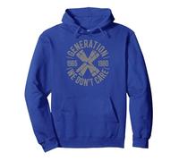 Generation X We Don't Care | Funny Gen-X Men Women Pullover Hoodie, Adult Unisex, Royal Blue, Large
