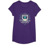 Generation X: We Made The Internet Cool Retro Computer T-Shirt, Girls, Purple, XS