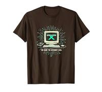 Generation X: We Made The Internet Cool Retro Computer T-Shirt, Men, Brown, Large