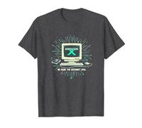 Generation X: We Made The Internet Cool Retro Computer T-Shirt, Men, Dark Heather Grey, 4XL