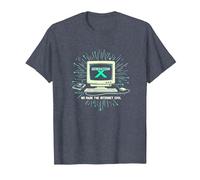 Generation X: We Made The Internet Cool Retro Computer T-Shirt, Men, Heather Blue, XL