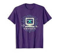 Generation X: We Made The Internet Cool Retro Computer T-Shirt, Men, Purple, Small