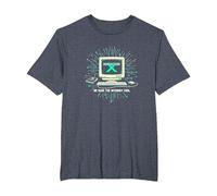 Generation X: We Made The Internet Cool Retro Computer T-Shirt, Men's Big and Tall, Heather Blue, 5X Tall