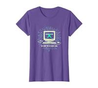Generation X: We Made The Internet Cool Retro Computer T-Shirt, Women, Purple Heather, X-Small