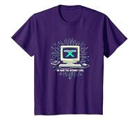 Generation X: We Made The Internet Cool Retro Computer T-Shirt, Youth, Purple, Medium