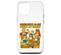 Generative AI Art Feeds My Family Funny Retro Case for iPhone 12/12 Pro
