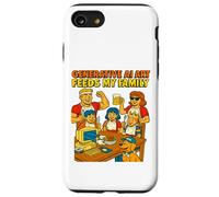 Generative AI Art Feeds My Family Funny Retro Case for iPhone SE (2020) / 7/8