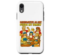 Generative AI Art Feeds My Family Funny Retro Case for iPhone XR