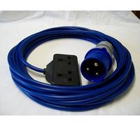 Generator 32A Plug To 13A Twin Socket 2.5mm Blue Arctic Cable 10m Length