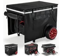Generator Cover, Generator Covers While Running, 38 "L x 28" W x 27 "H Heavy Duty Waterproof Generator Cover for Outside, 600D+210 Double Layer Production, for 12000W+ Frame Type Generators,Black