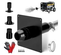 Generator Exhaust Extension Kit with Three Adapters, All in One Kit, Insulated Wall Plate, Compatible with All Portable Generators, Reduce Noise by 55% with Grille