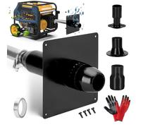 Generator exhaust extension muffler kit with three universal adapters compatible with all portable generators with all-in-one kit, insulated mounting plate through the