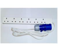 Generator Fly Lead 16 Amp Plug To 13A 6 Gang Socket Caravan Hook Up Power Cable 3001272 1x085/655