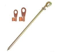 Generator Grounding Rod Kit with 45cm Copper-Clad Steel Rod, PVC Insulated Flexible Wire, Crocodile Clips and Tinned Copper Lugs for Solar Electric(1PCS)