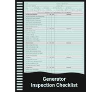 Generator Inspection Checklist: Generator Maintenance and Safety Inspection Record for Standby, Portable, and Industrial Generators.