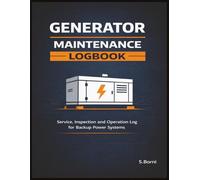 Generator Maintenance Logbook: Generator Service and Inspection Log for Backup Power Systems, Emergency Generators and Industrial Equipment - ... Test Runs, Repairs and Operating Records