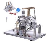 Generator Motor Experiment, External Thermal Power Demonstrator with LED Light, Model Engine Kit, Suitable for Birthday Christmas New Year Gift and Industrial Desk Decor