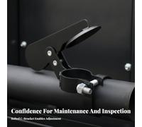 Generator Rain Cover Exhaust Protector With Hinged Plate And Angled Deflector Top In Metal With Clamp Mount And Bolt Hardware suitable for outdoor, 200mm