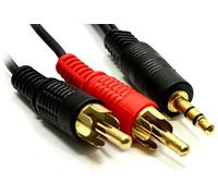 Generic 0.5m 3.5mm Mini Stereo Jack to 2 x RCA Twin Phono Cable Lead Audio GOLD [6-40]