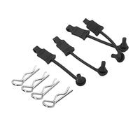 Generic 1/10 RC Car Body Clip Retainers Rubber Steel Shell Fixing for Losi Lasernut U4 and Tenacity DB 4 Set (Black)