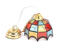 Generic 1:12 Dollhouse LED Ceiling Light Elegant Chandelier Decoration, Perfect for Dollhouse Collection, Eco-Friendly Material, Ideal for Kids Pretend Play