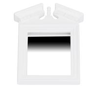 Generic 1:12 Dollhouse Simulation Bathroom White Mirror, Small and Chic Miniature Furniture Decor, Engraved Frame Vanity Mirror, Great Dollhouse Miniature Accessories for Ability Training, 3.9x2.4"