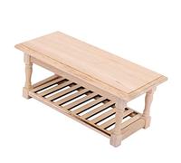 Generic 1:12 Mini Wooden Table Model Durable Eco-Friendly Mini Furniture for Dollhouse Dining Room, Wood, 14 X 6.5 X 5.5cm