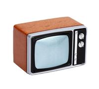 Generic 1/12 Scale Dollhouse TV Model Vintage Retro Design Miniature Photography Prop Beech Wood Compact 1 Piece