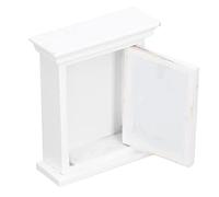 Generic 1:12 Scale Dollhouse White Mirror Cabinet Miniature Bathroom Furniture with Mirror for Doll House Decorations Crafts and Miniature Homes