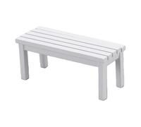 Generic 1:12 Scale Dollhouse Wooden Bench Compact Bench for Dollhouse Gardens and Terrariums 9cm Length (White)