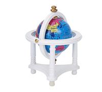 Generic 1/12 Scale Doll's Mini Globe Living Room Ornament, Safe and Durable Dollhouse Decoration for Kids (White)