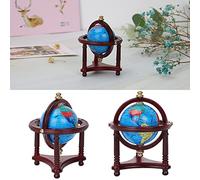 Generic 1/12 Scale Doll's Mini Globe Living Room Ornament, Safe and Durable Dollhouse Decoration for Kids (Mahogany)