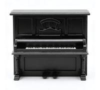 Generic 1:12 Scale Miniature Vintage Wooden Piano Model for Dollhouse Decor Essential,Desk Display (Black)