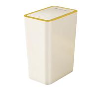 Generic 1/2 Pcs Trash Can - Square sealed household trash can, Efficient Sealing Waste Basket | large capacity trash can with lid press, Rectangular Garbage Container Bin, cream white, 13x9x6 inches