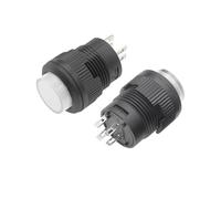 Generic 1/3/5pcs Self-lockin 16MM Latching/Momentary Push Button Switch With 5Color LED lighting 4Pin R16-503/AD R16-503/BD(4Pin White light,Momentary,3PCS)