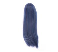 Generic 1/4 Doll Long Straight Wig Soft High Temperature Silk for DIY Styling Ball Jointed Doll, Trimable Hair Wig for 7 To 8in, Holiday Lovers (Blue)