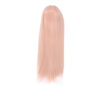 Generic 1/4 Doll Long Straight Wig Soft High Temperature Silk for DIY Styling Ball Jointed Doll, Trimable Hair Wig for 7 To 8in, Holiday Lovers (Pink)