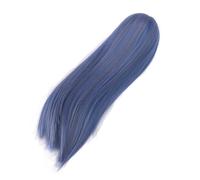 Generic 1/4 Doll Long Straight Wig Soft High Temperature Silk Trimable Center Parting DIY Ball Jointed Doll Hair Wig for 7 To 8in Dolls Perfect for Multiple Scenarios, for Kids (Blue)