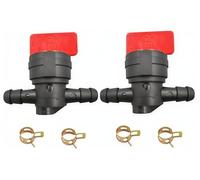 Generic 1/4 Inch Inline Fuel Shut Off Valve for Lawn Mower, Compatible with AM36141 AM107340, Small Engine Fuel Cut Off Replacement Part, 2 Pack, Red