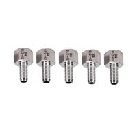 Generic 1/4 Inch NPT Hose Barb Connector 304 Stainless Steel Adapter for Fluid Systems 5 Pcs