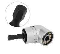 Generic 1/4in 105 Degree Angle Hex Extension Drill Bit Socket Durable Fast for Tight Spaces, Chrome Vanadium Alloy Steel Silver 1pc for Electric Drill