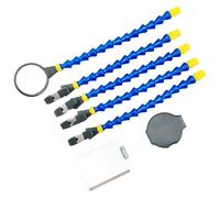 Generic 1/4In Thread Welding Auxiliary Tool with 5X Magnifier & Base Multi-Function Workbench Tool Adjustable Flexible Arms Soldering Tool Third Hand Tool