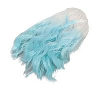 Generic 1/6 Doll Wig Curly Gradient Colors Hair for Doll Making 15.5 to 17cm Creative DIY (Blue)