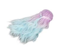 Generic 1/6 Doll Wig Curly Gradient Colors Hair for Doll Making 15.5 to 17cm Creative DIY (Gradient Purple)